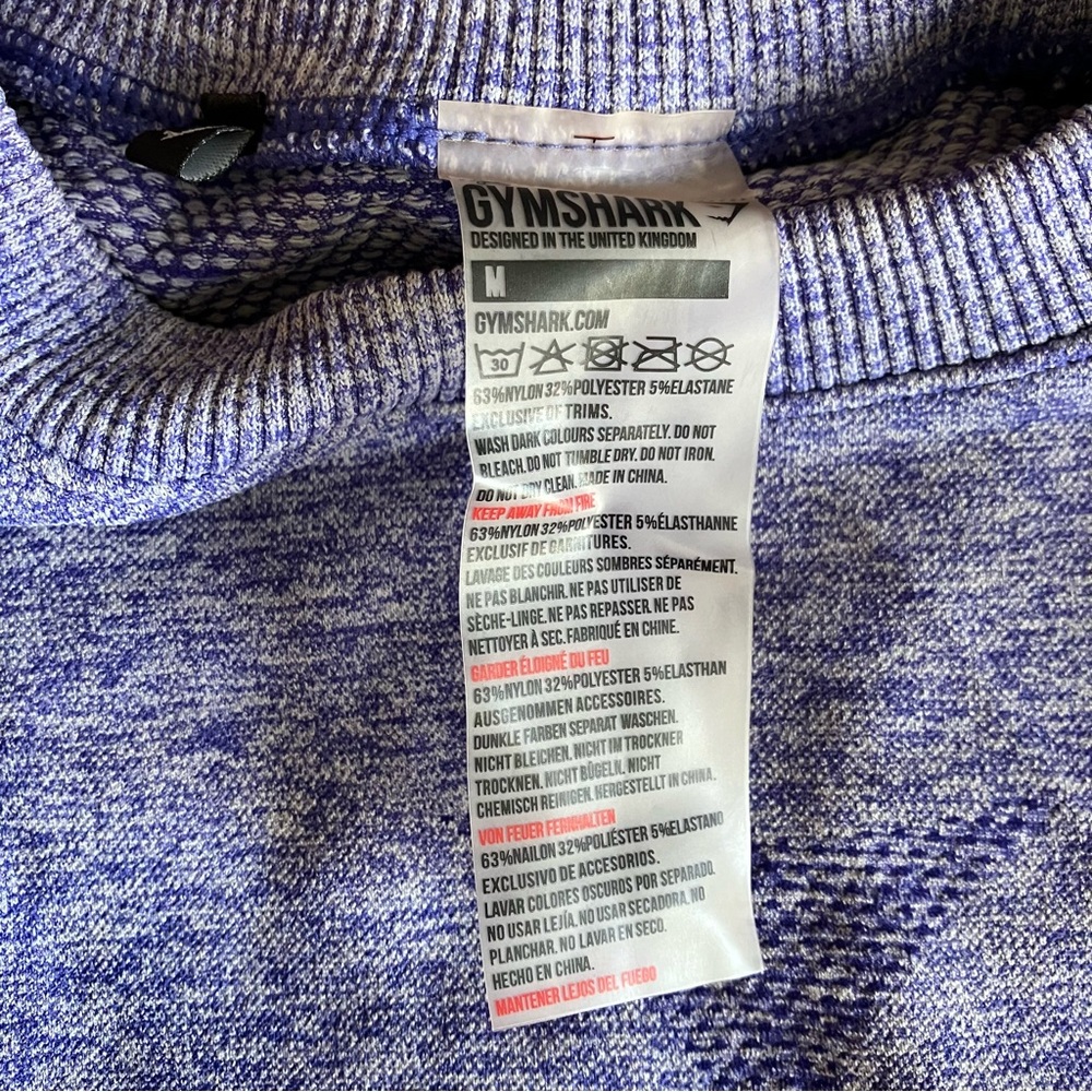 GymShark Purple/Gray Ombre Long Sleeve Crewneck Cropped Athletic Top size Medium - Picture 4 of 7
